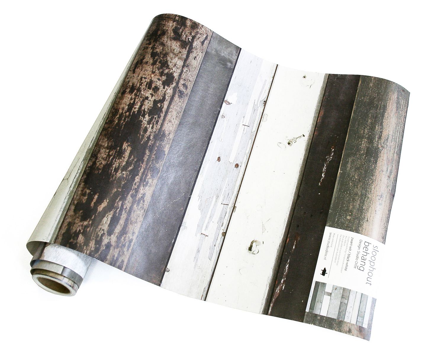 Papier peint Scrapwood Black-White - Scrapwood Black-White