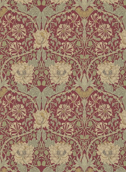 Tapete Honeysuckle & Tulip - Red/ Gold