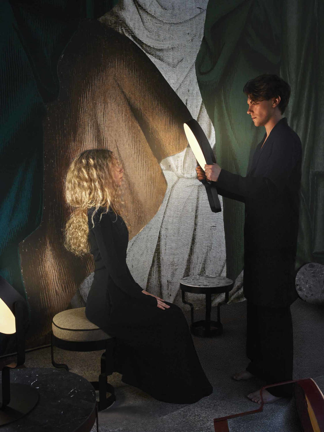 Wandbild Drapery - Emerald