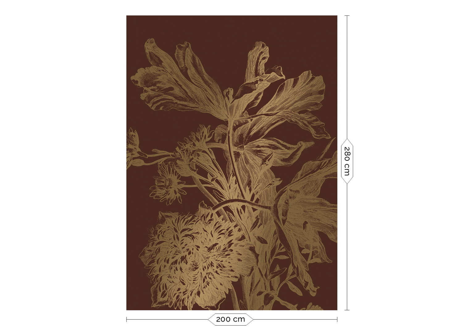 Wandbild Engraved Flowers Gold 5 - M