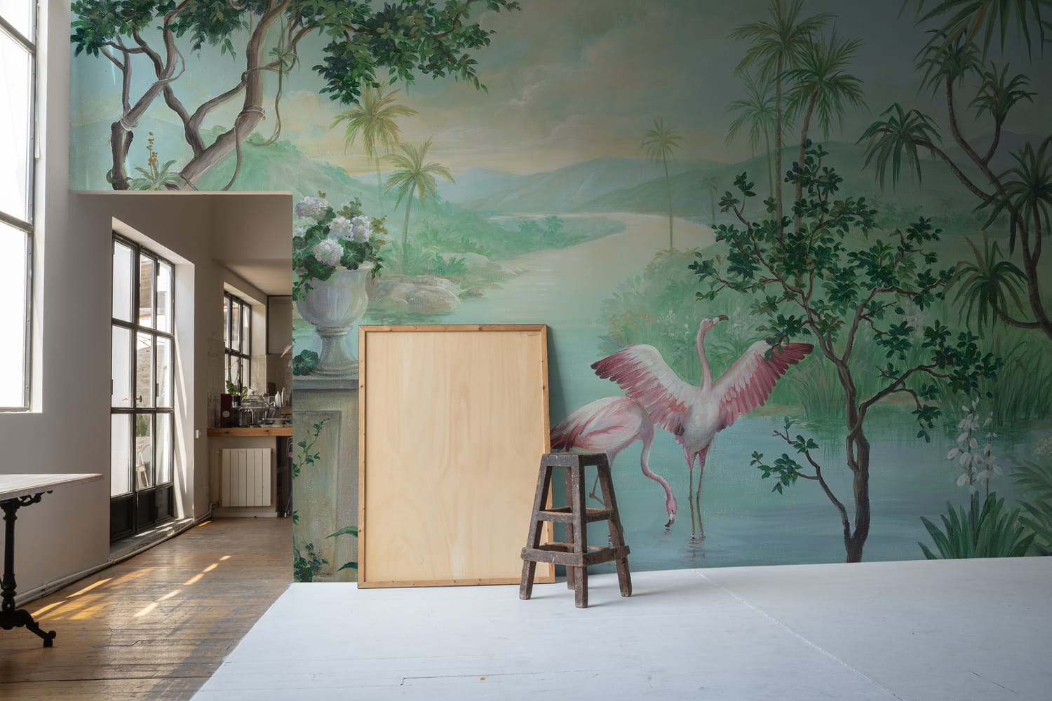 Mural Paisaje Con Flamencos - 8000014N