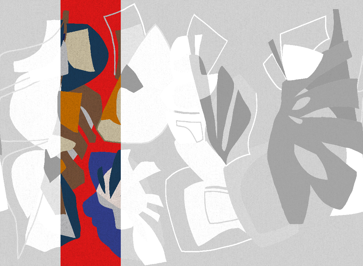 Wandbild Nizza - Red Blue Panel 2