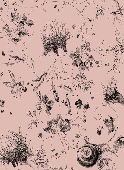 Tapete Jardin Les Arabesques - Rose Poudré