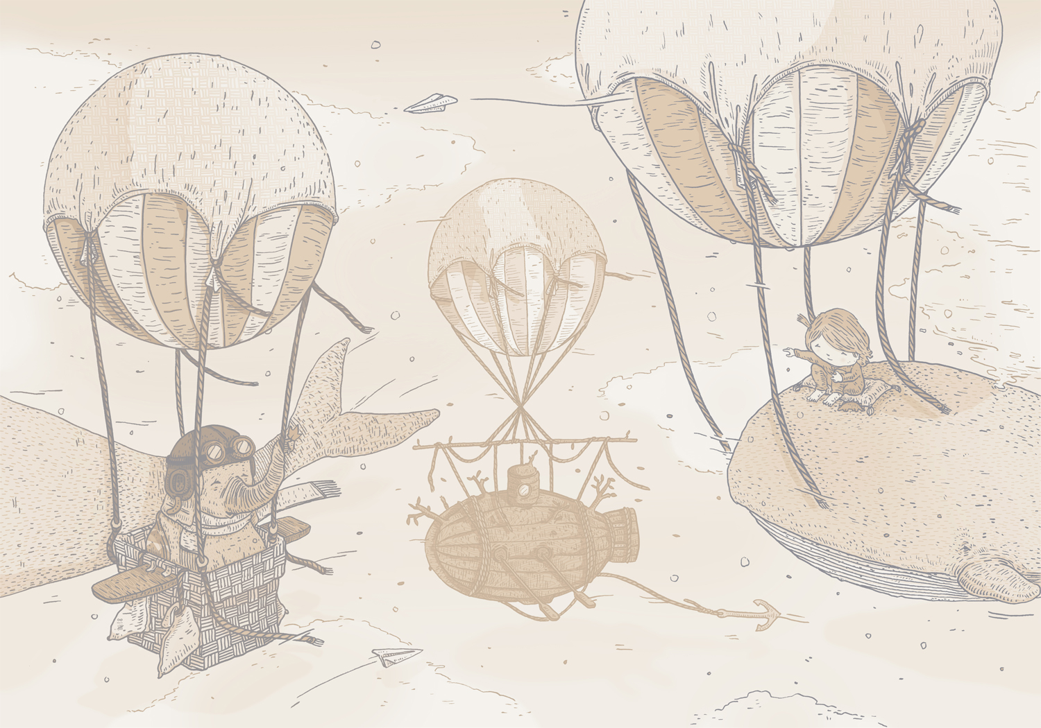 Wandbild Ballon Rides - Twilight
