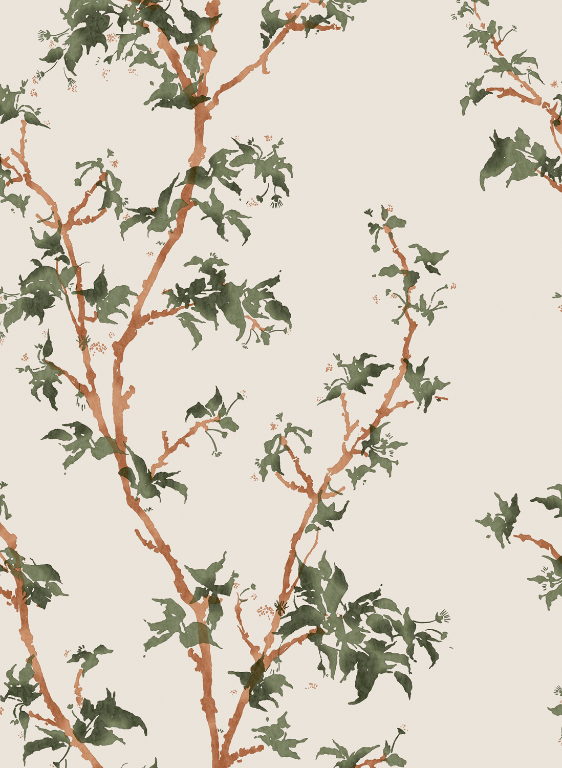 Tapete Chinese Branch - Leaf Green
