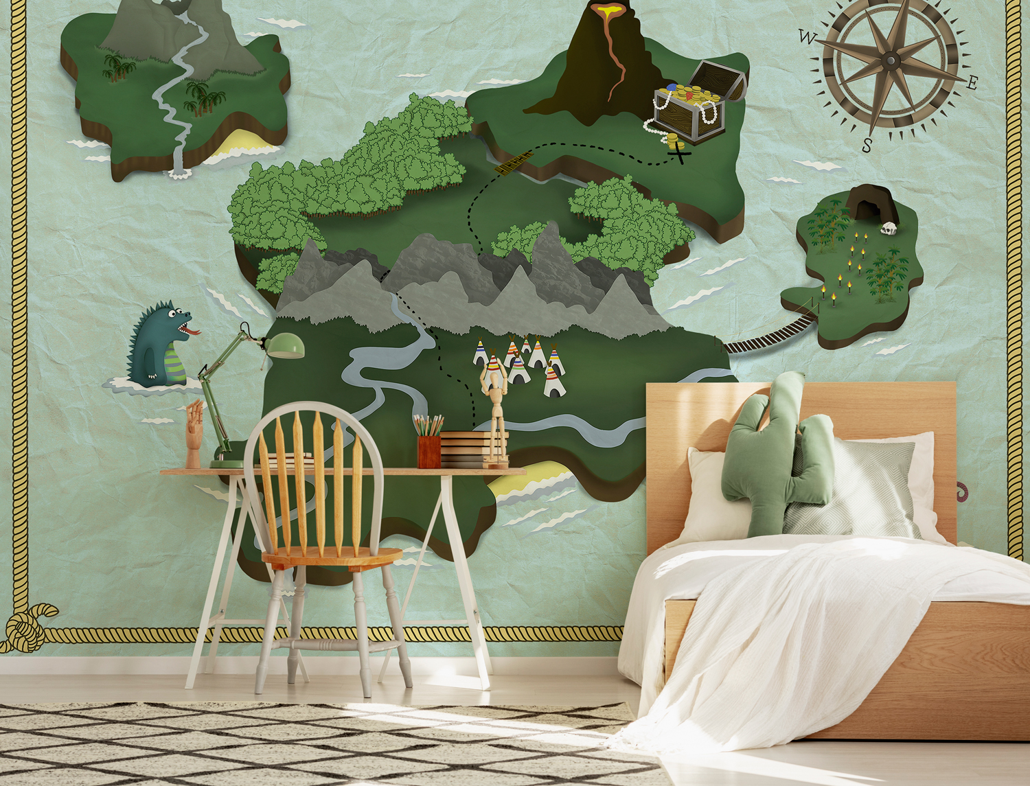 Wandbild Treasure Map - Mint