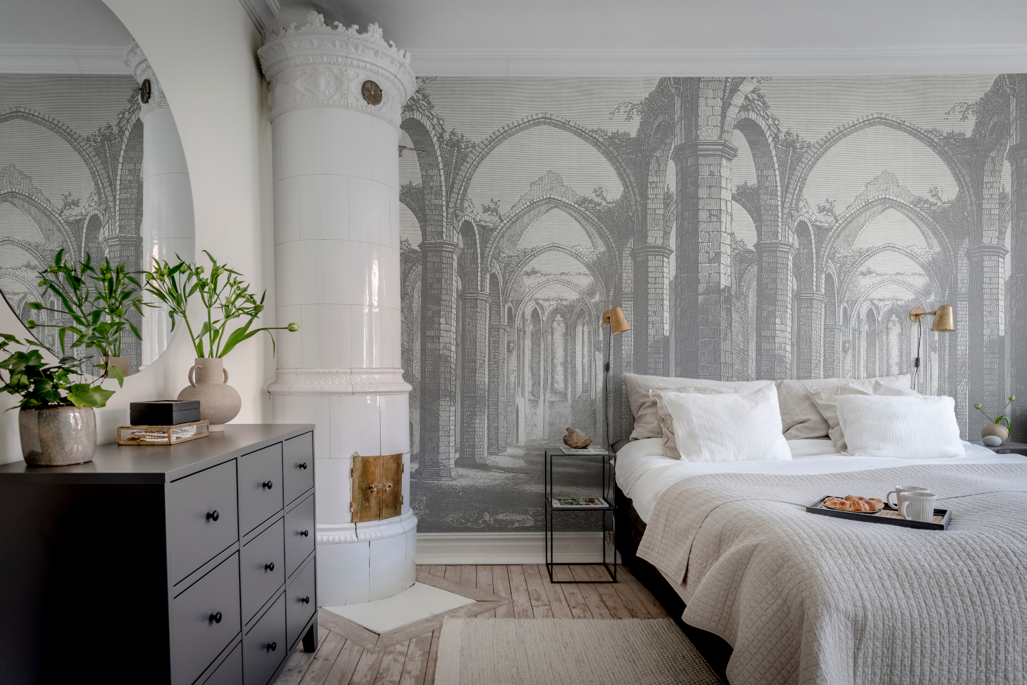 Wandbild Gothic Arches - Grey