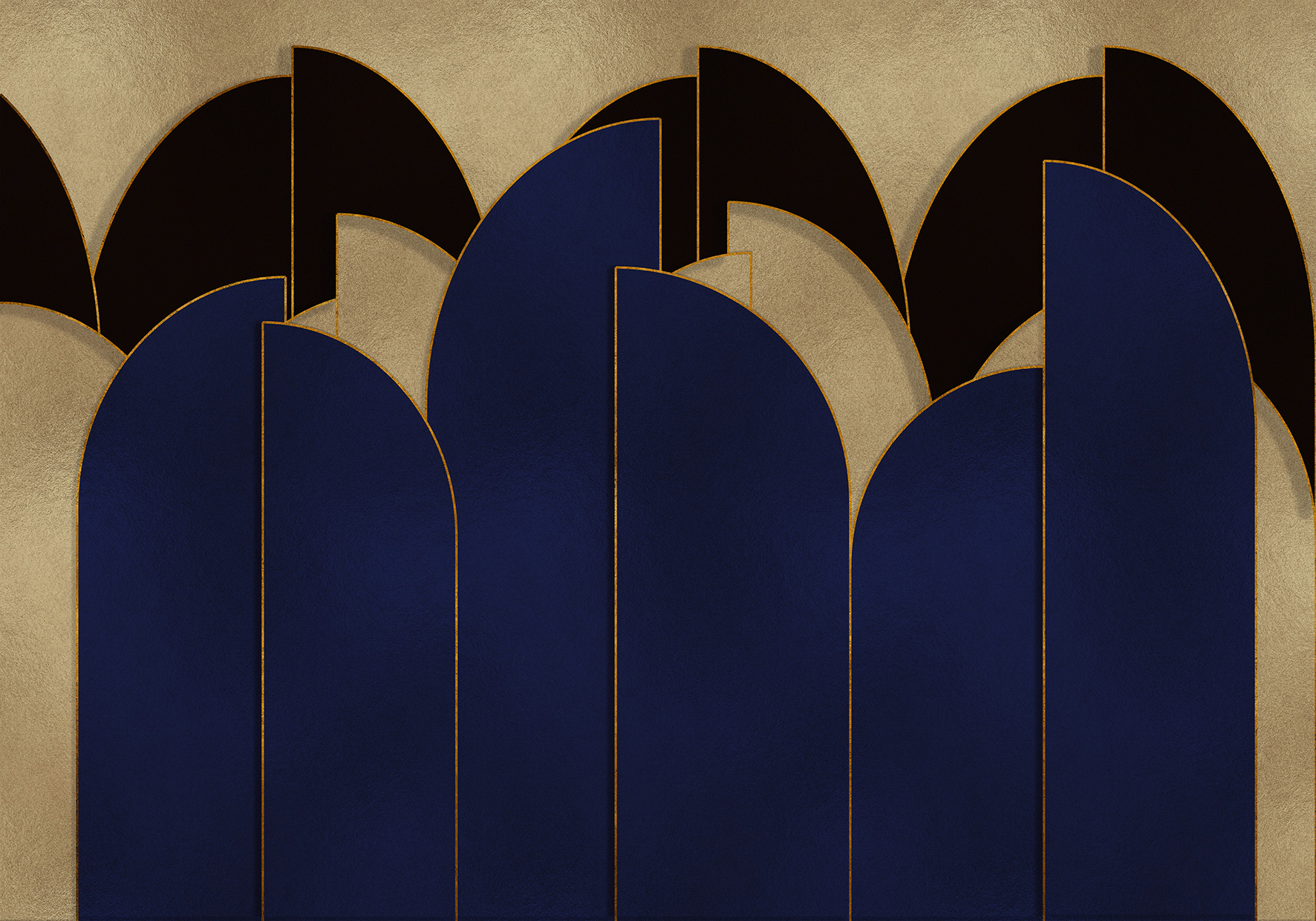 Wandbild Pavilion Metallics - Gold