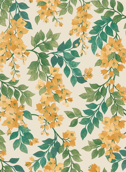 Tapete Bougainvillea - Marigold on Parchment