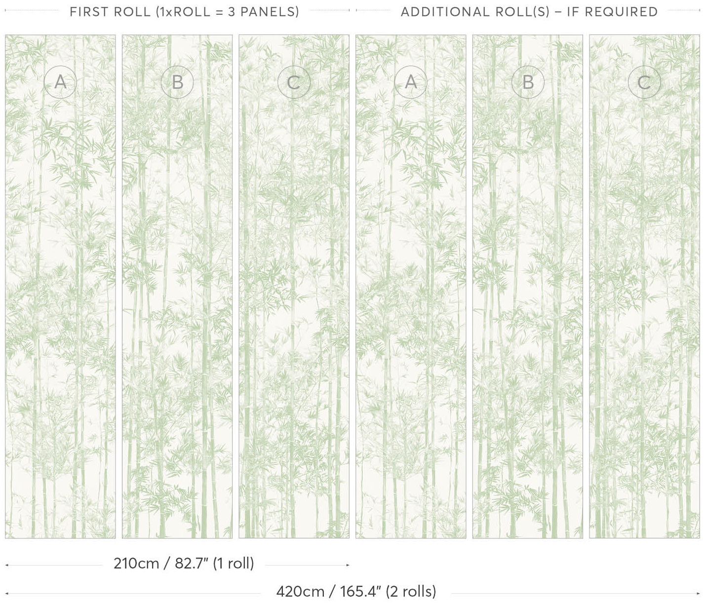 Wandbild Bamboo Green - Panel A