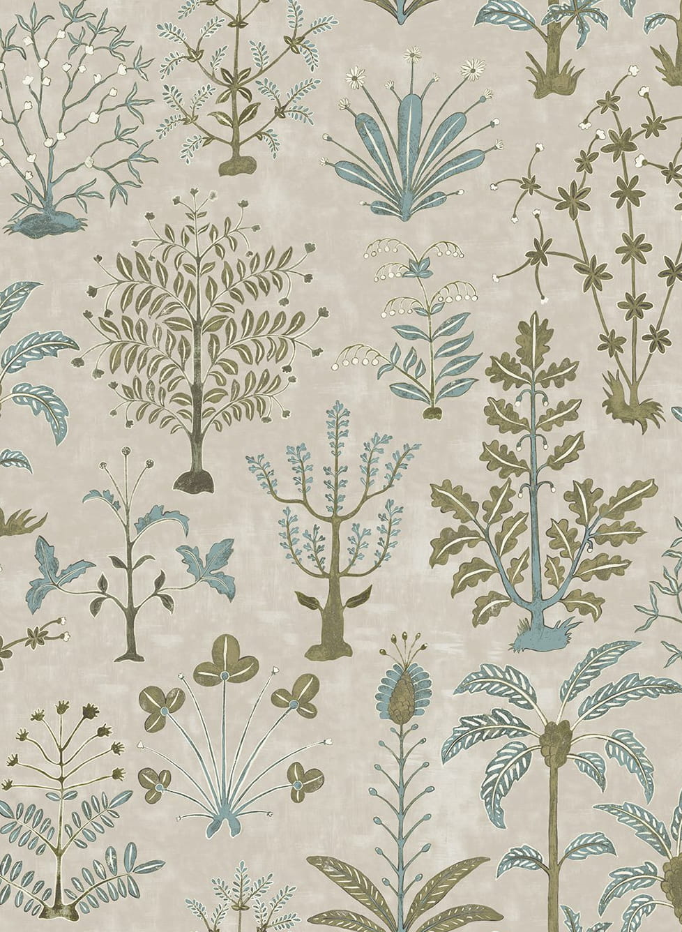 Tapete Cynthia - Stone, Light Blue and Olive