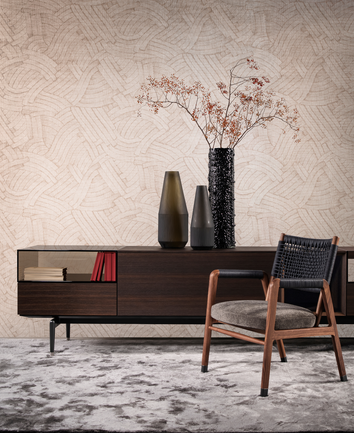Tapete Wind - Rose/ Beige