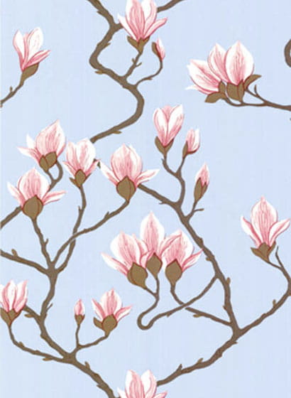 Tapete Magnolia - Rose on Sky Blue