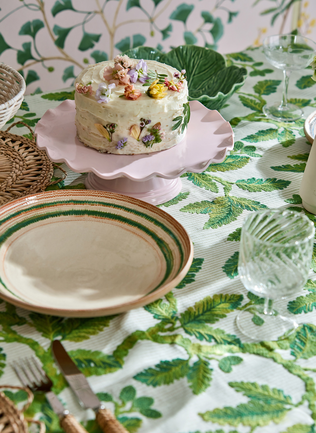 Stoff Oaknut Stripe - Botanical Green