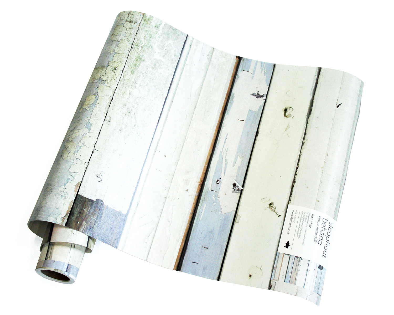 Carta da parati Scrapwood White - Scrapwood White