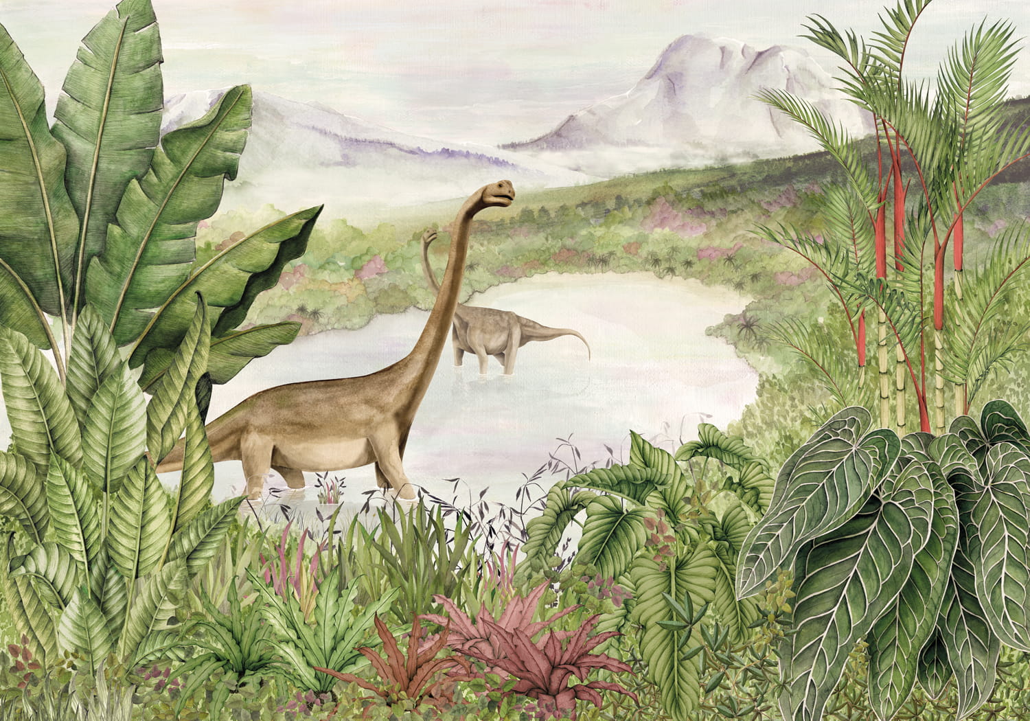 Wandbild Dinosaurs Park - Emerald