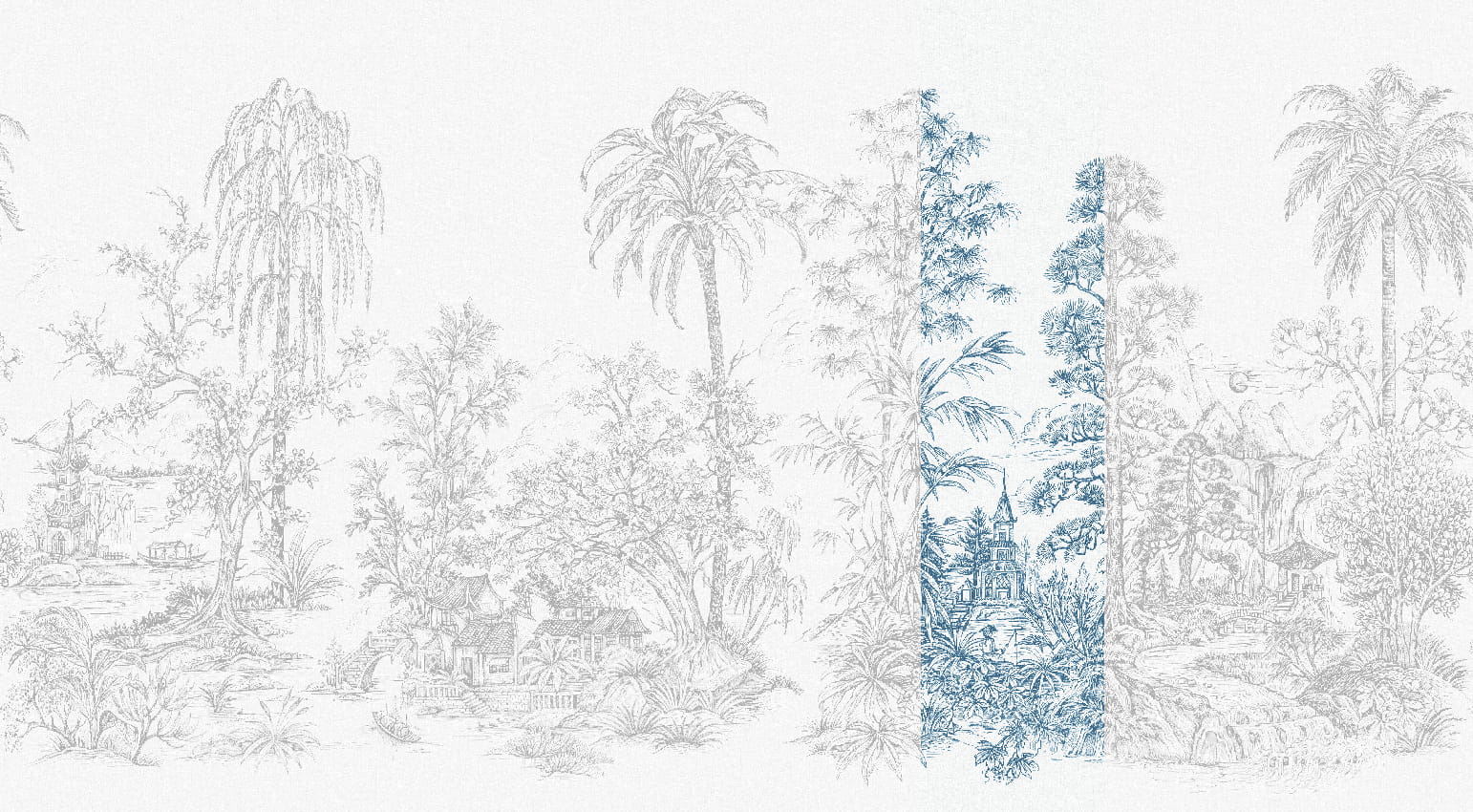 Wandbild Mandalay - White Blue Panel 6