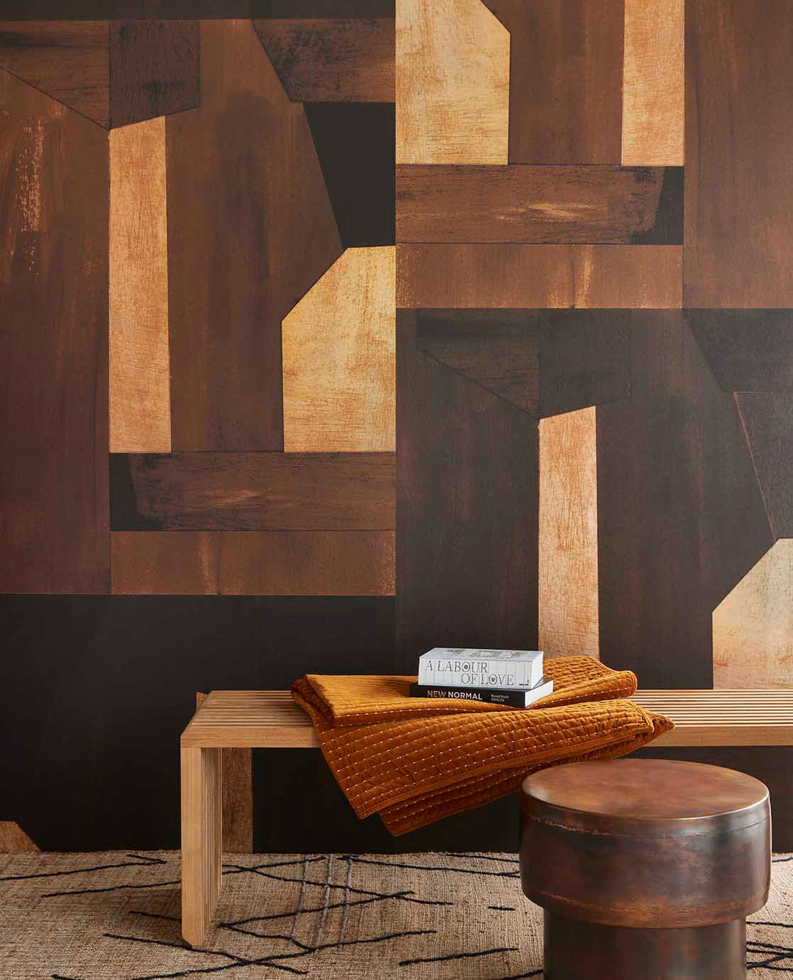 Wandbild Painted Patina - Burnt Brown
