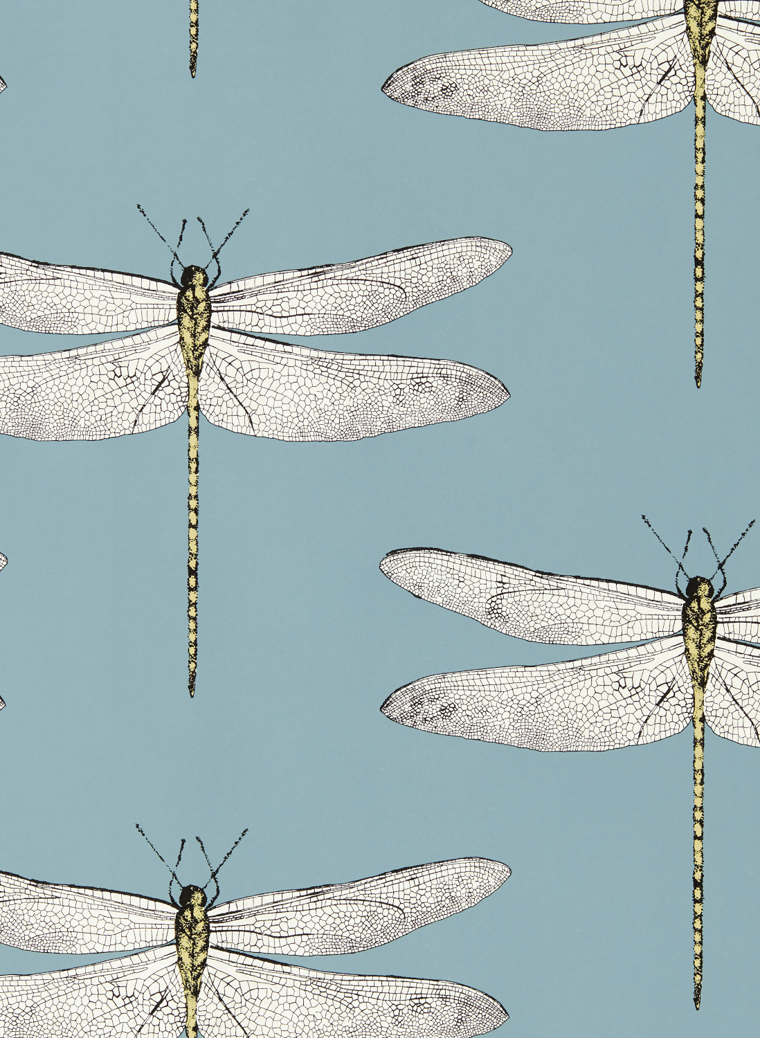 Tapete Demoiselle - Cornflower/ First Light/ Honey