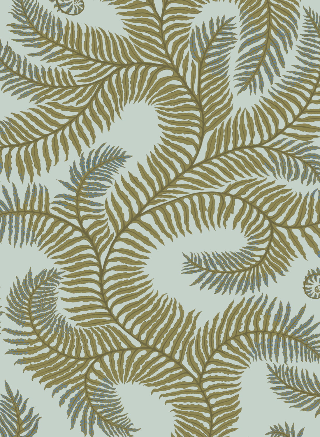 Tapete Bombes Fernery - Olive/ Celadon