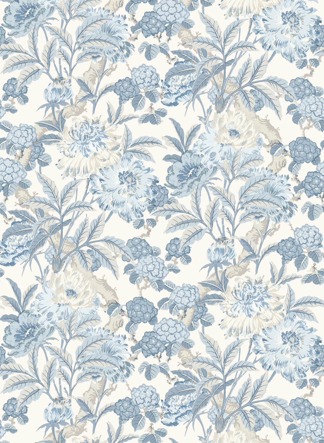 Tapete Summer Peony - Blue