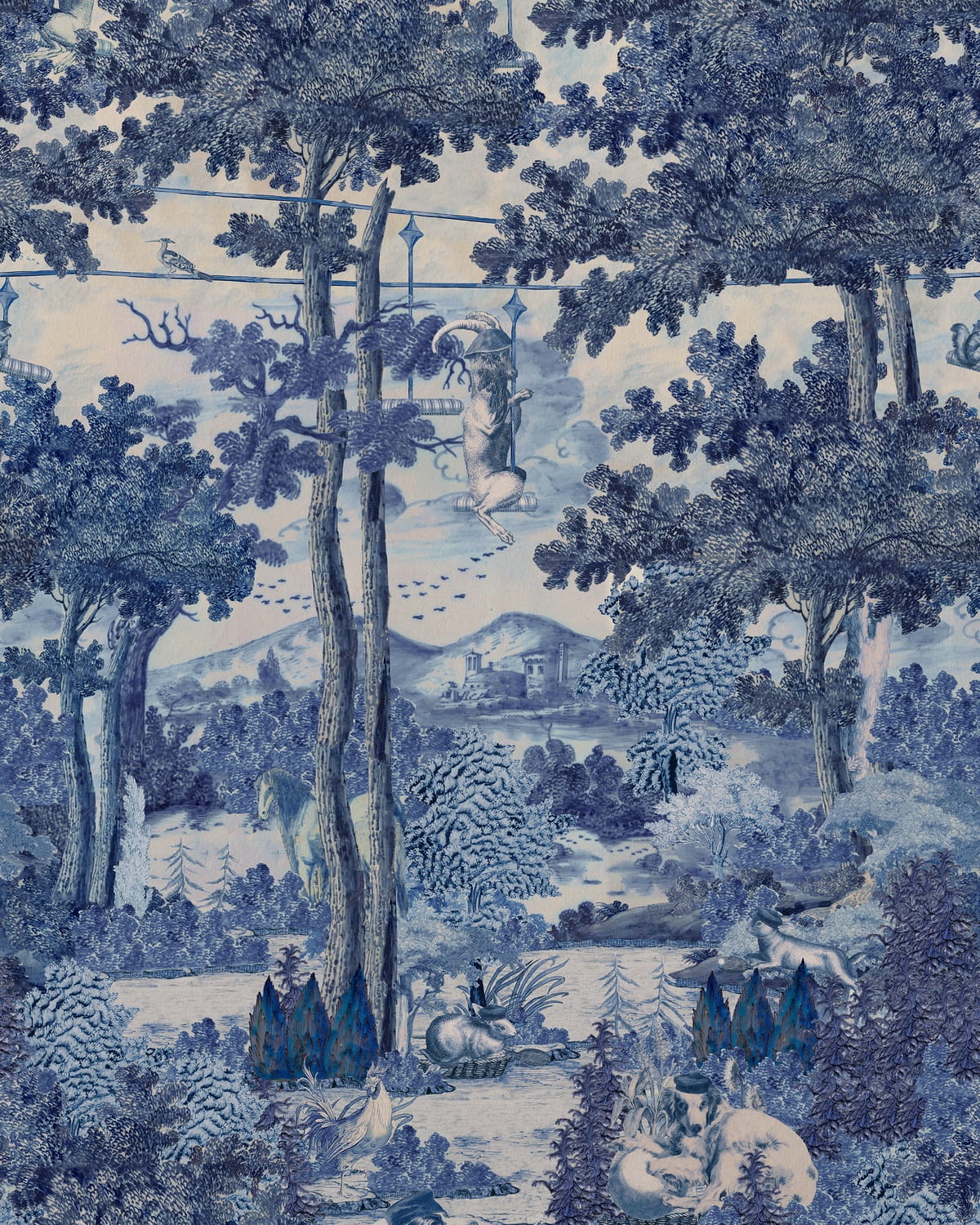 Wandbild Toile du Carpathians - Indigo