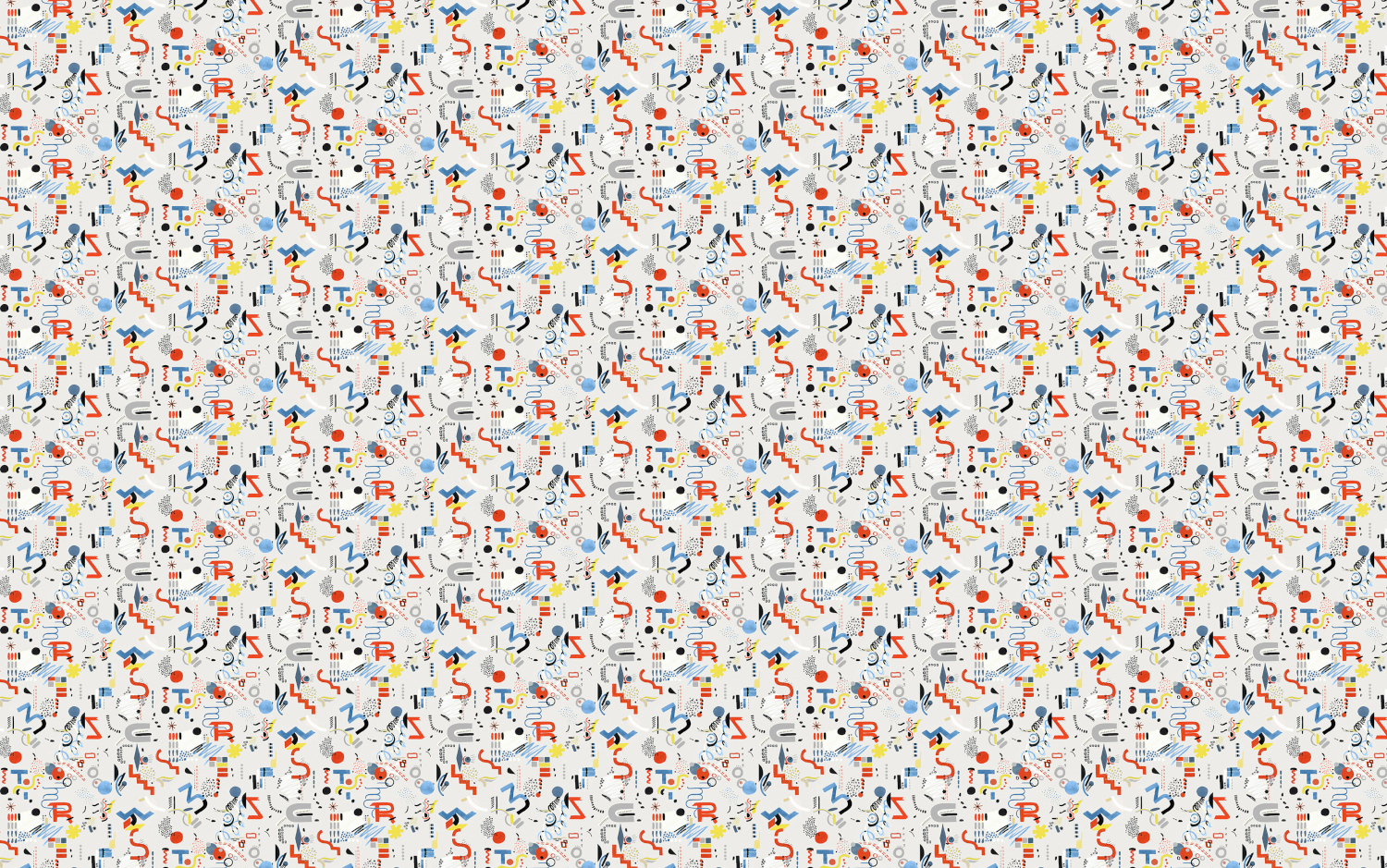 Tapete Funny Shapes - White