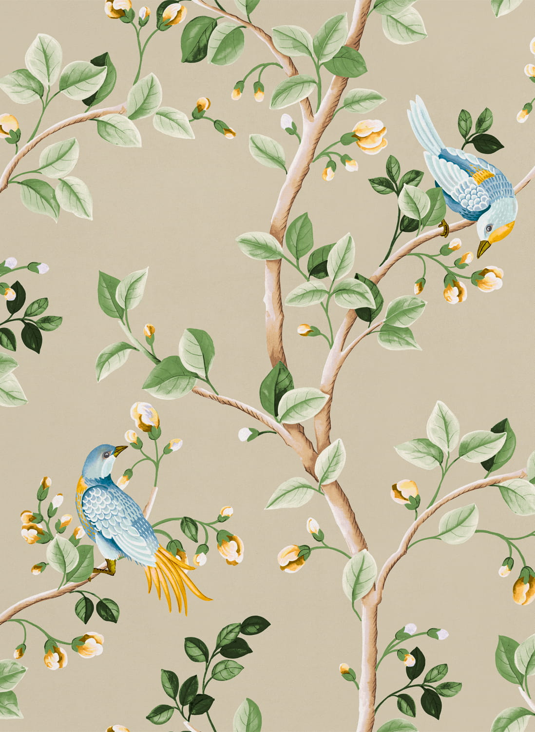 Tapete Birds Prosperity - Papyrus