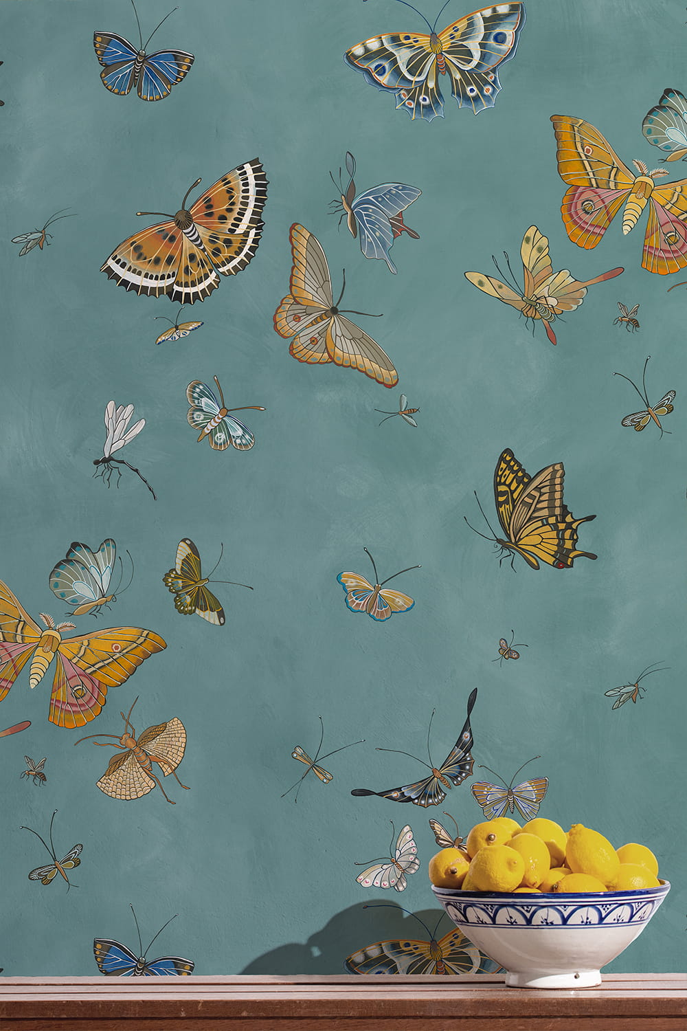 Tapete Butterflies - Celadon
