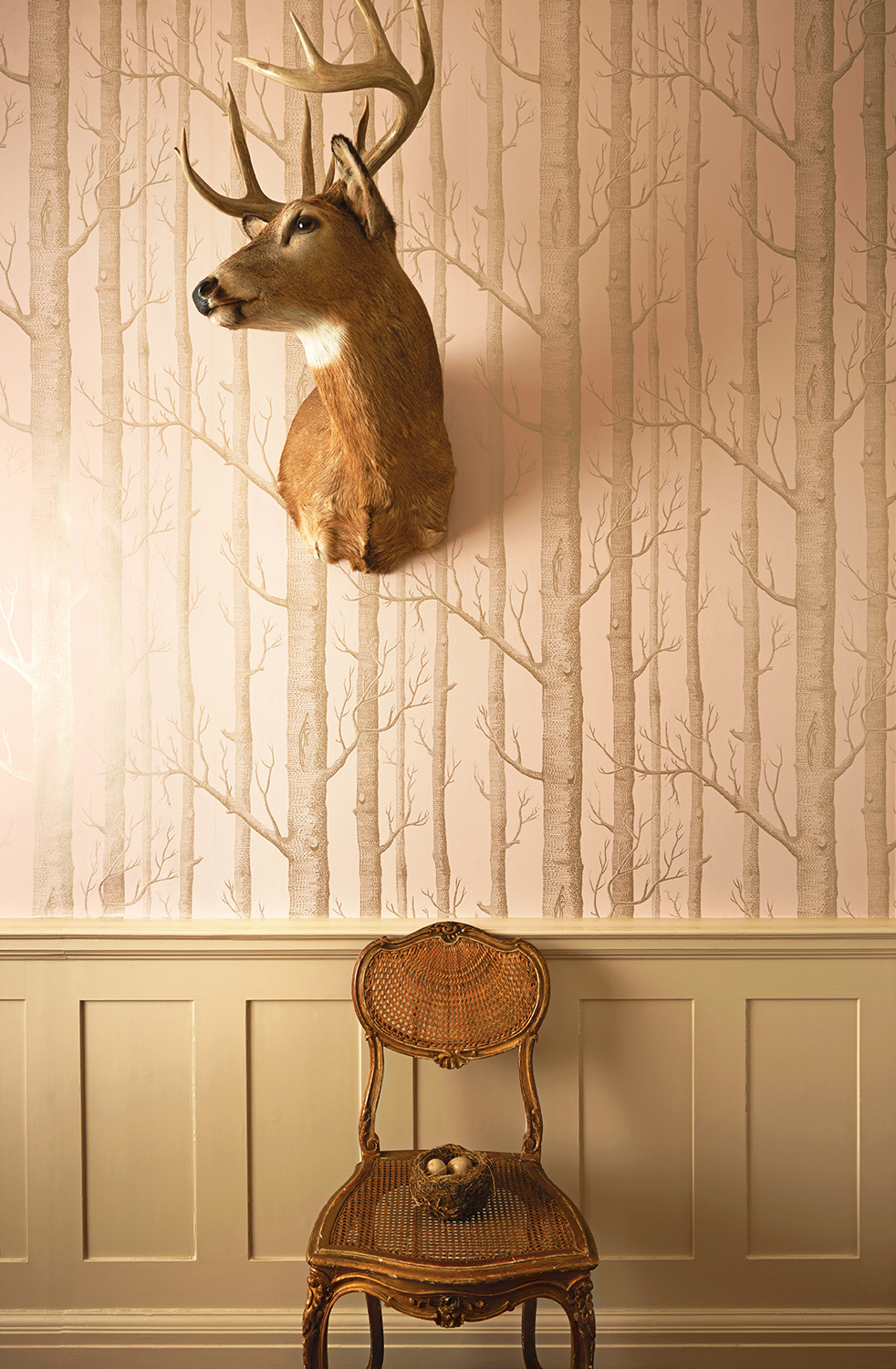 Tapete Woods - Pink/ Gilver