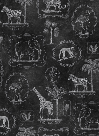 Kindertapete Animal Party - Blackboard