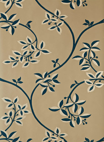 Tapete Ringwold - Brown/ Hague Blue/ Gold