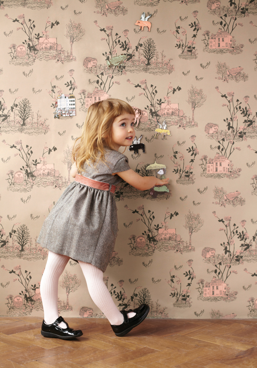 Tapete Woodlands - Brown/ Pink