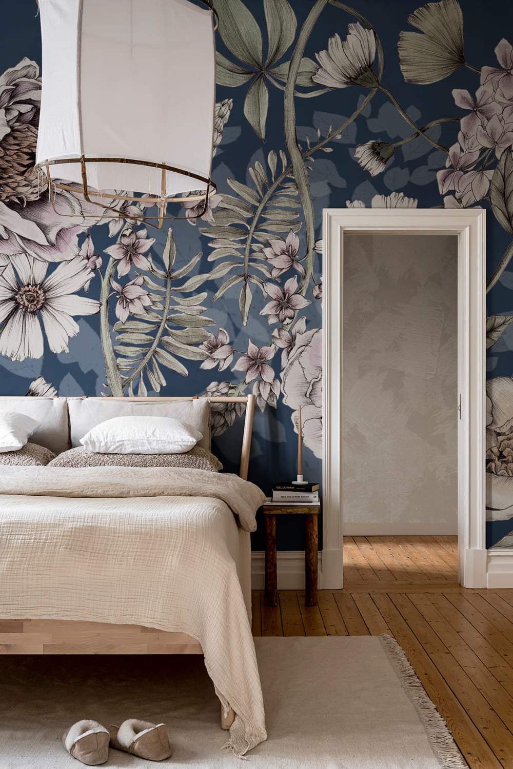 Wandbild Spring Flower - Dark Blue