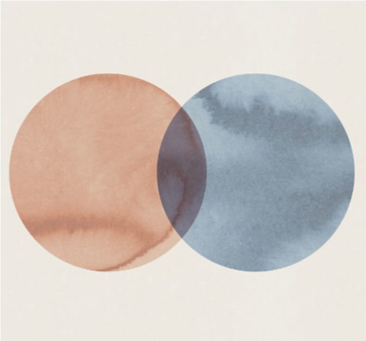 Wandbild Eclipse - Red/ Blue