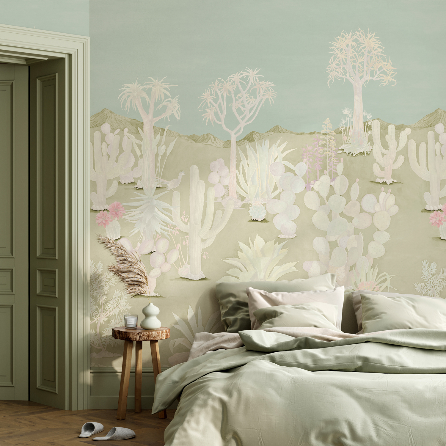 Wandbild Desert - Green/ Sand