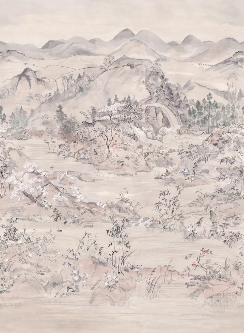 Tapete Japanese Chinoiserie - Pink Opal