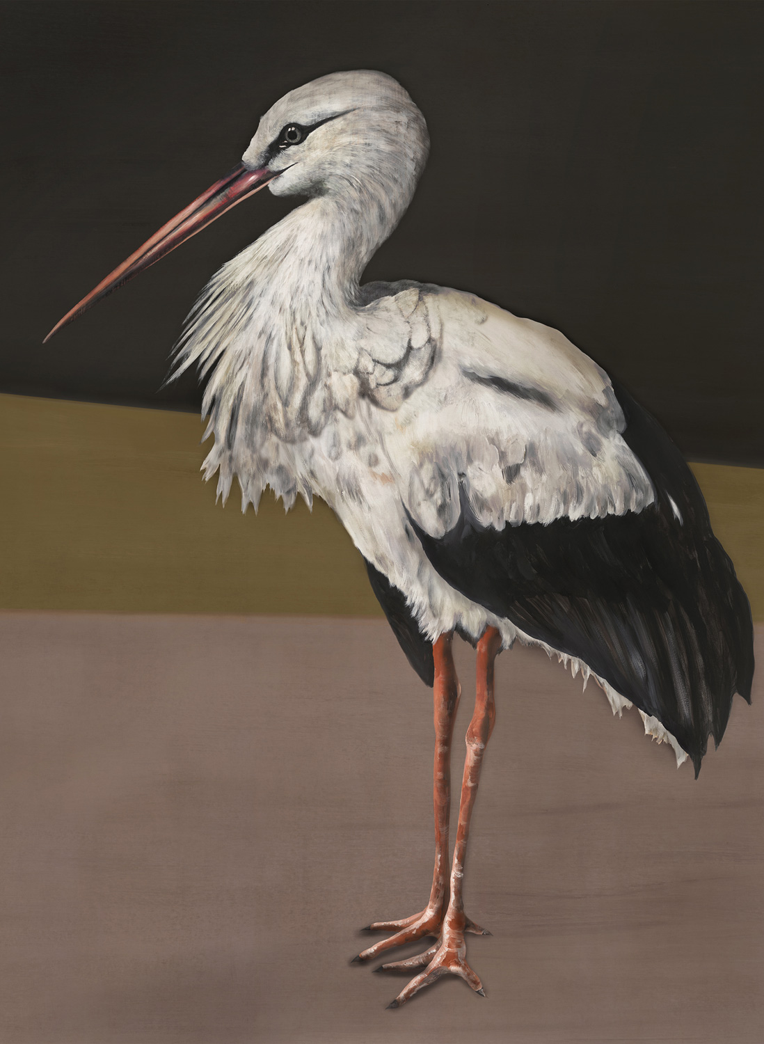 Wandbild Stork Mother - Black