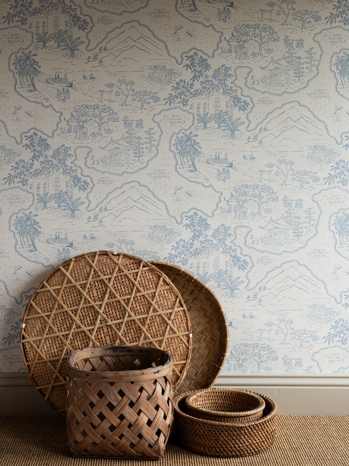 Wallpaper Voyage 1929 - Vintage Blue