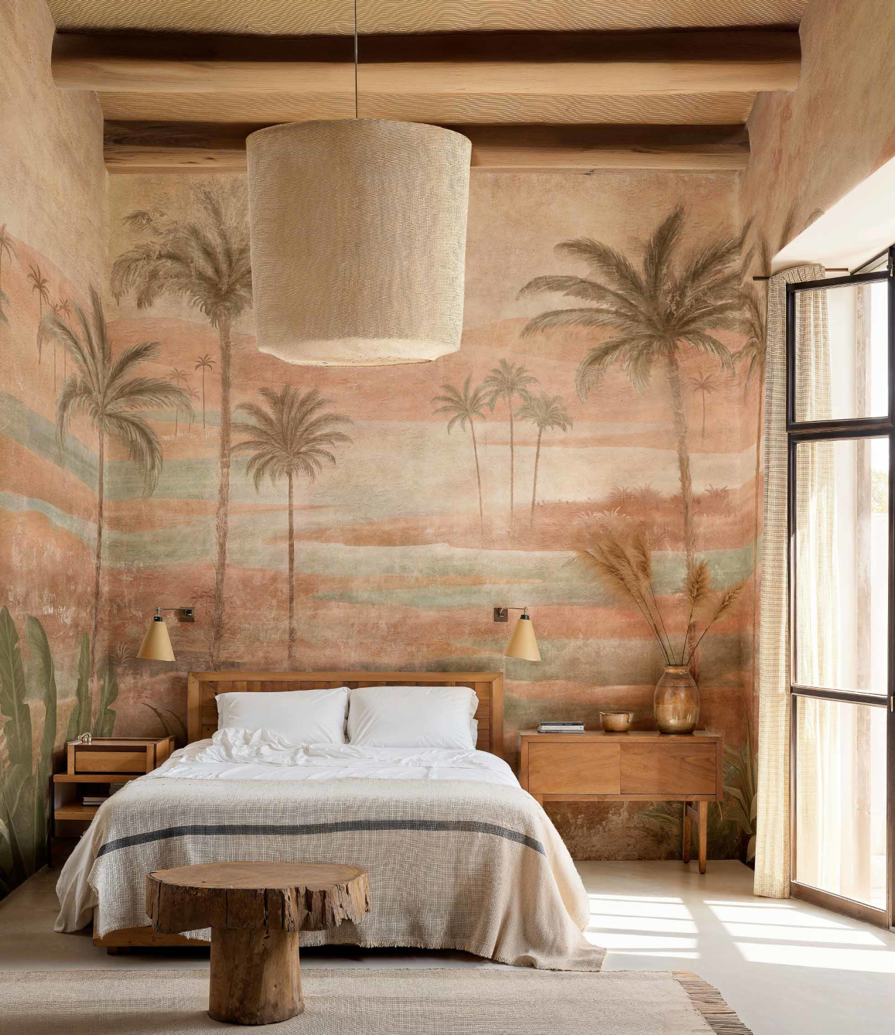 Wandbild Draa Palms - Rose