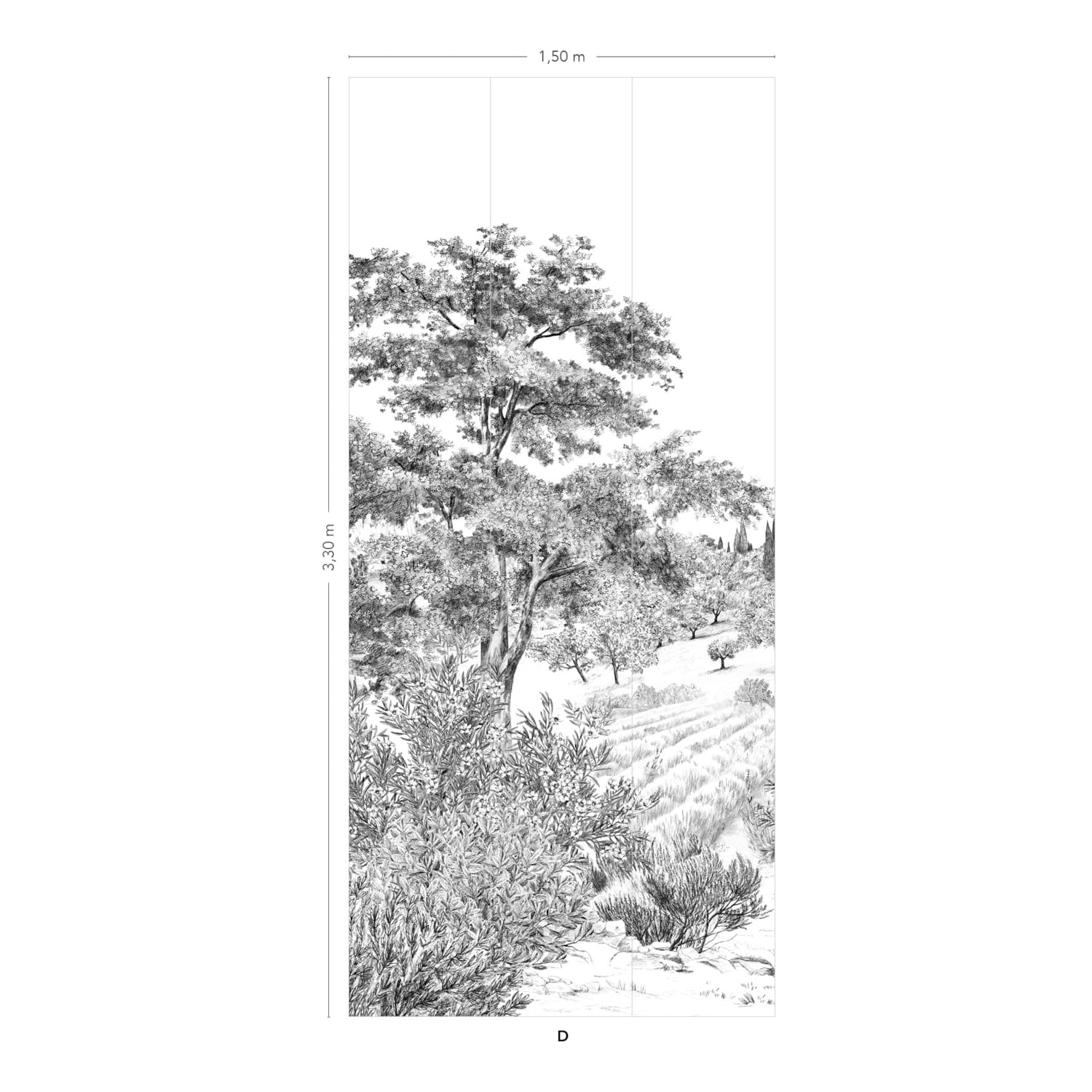 Wandbild Provence - Grisaille Panel D