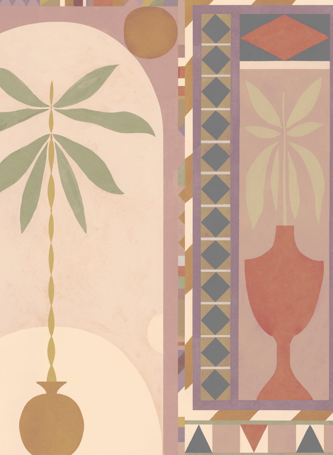Wandbild Jungle Arches - Pink