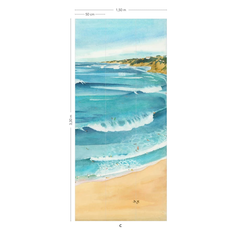 Wandbild Surf Guethary - Panel 7/8/9