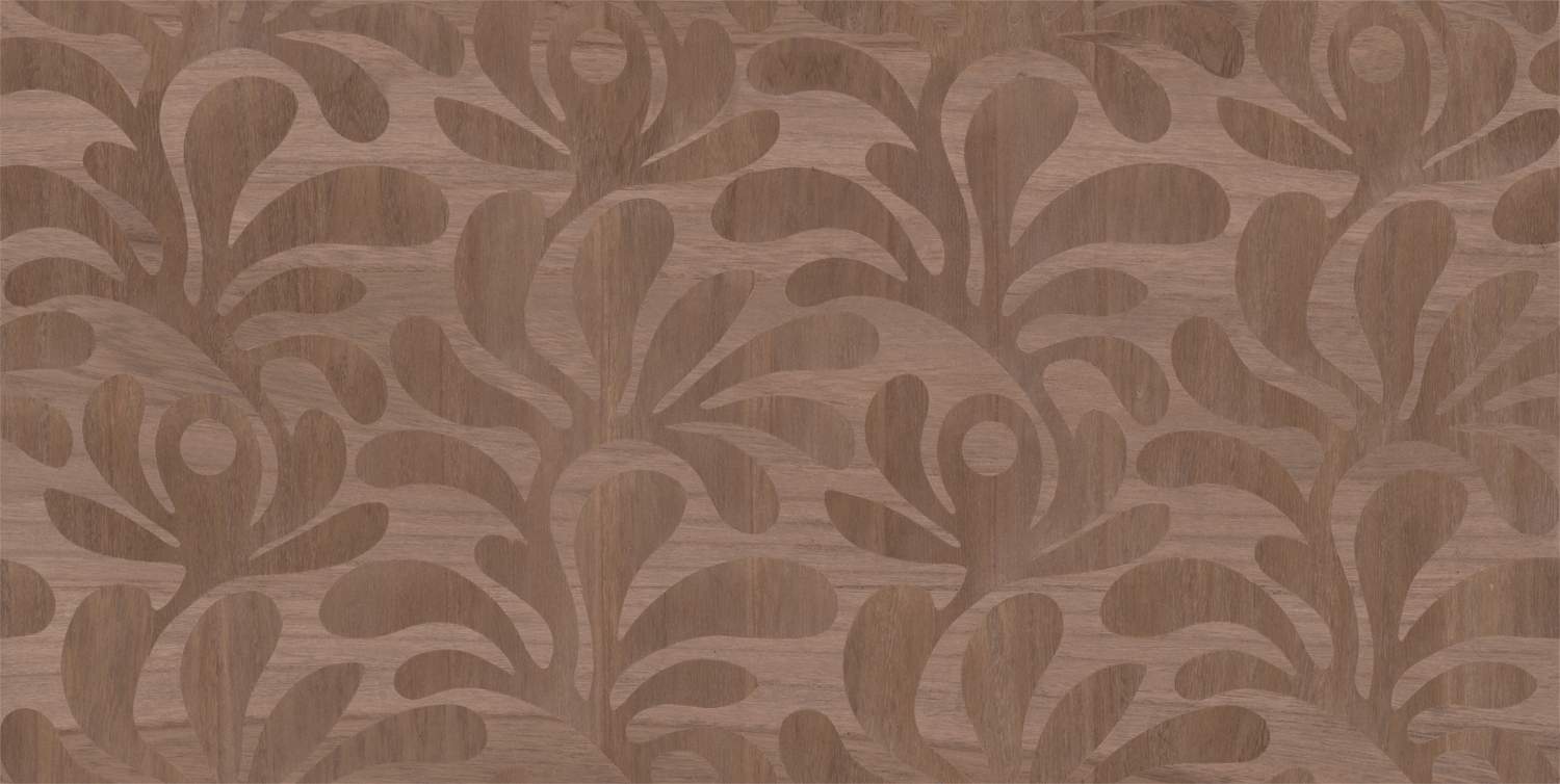 Tapete Woodblock Beetle Fern - Walnut