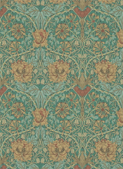 Tapete Honeysuckle & Tulip - Emerald/ Russet