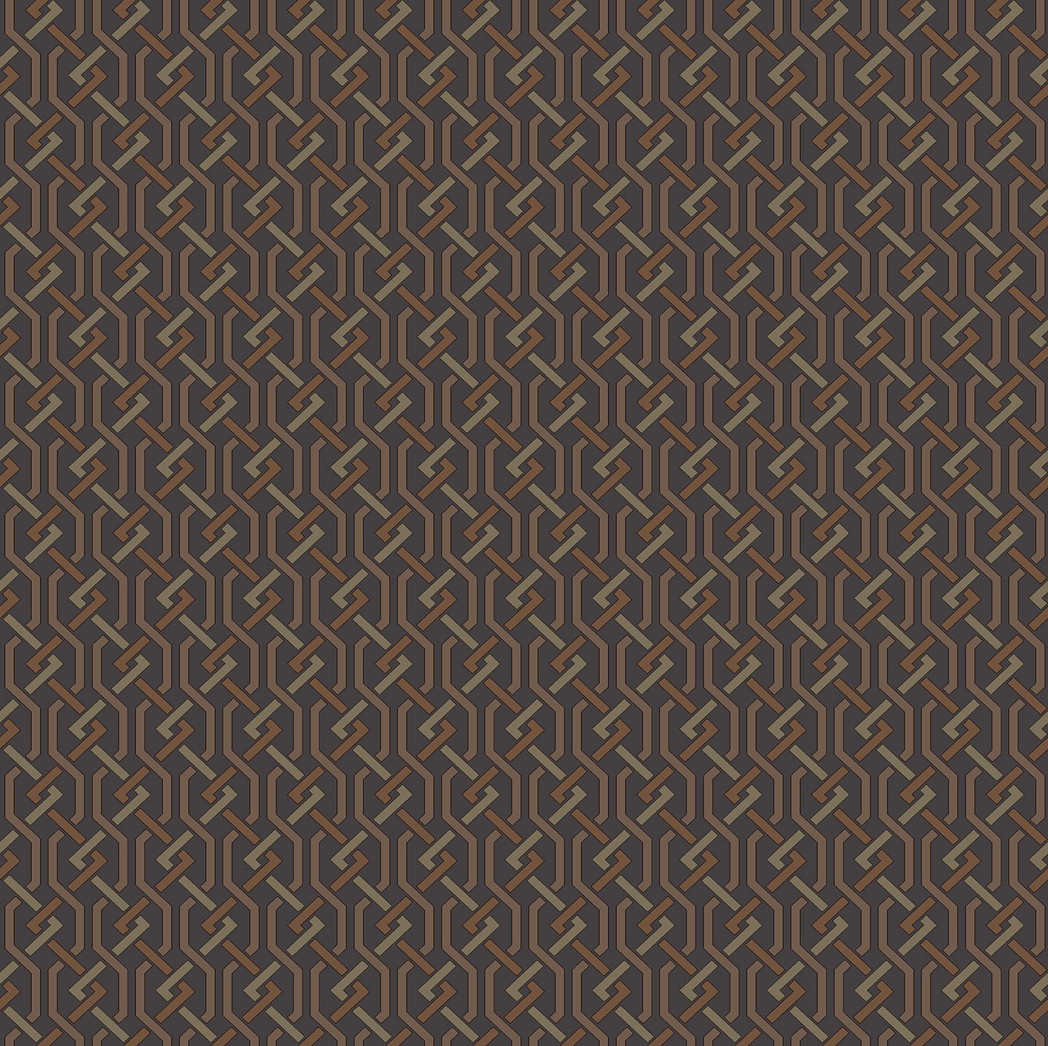Wallpaper Fretwork - Charcoal & Spice