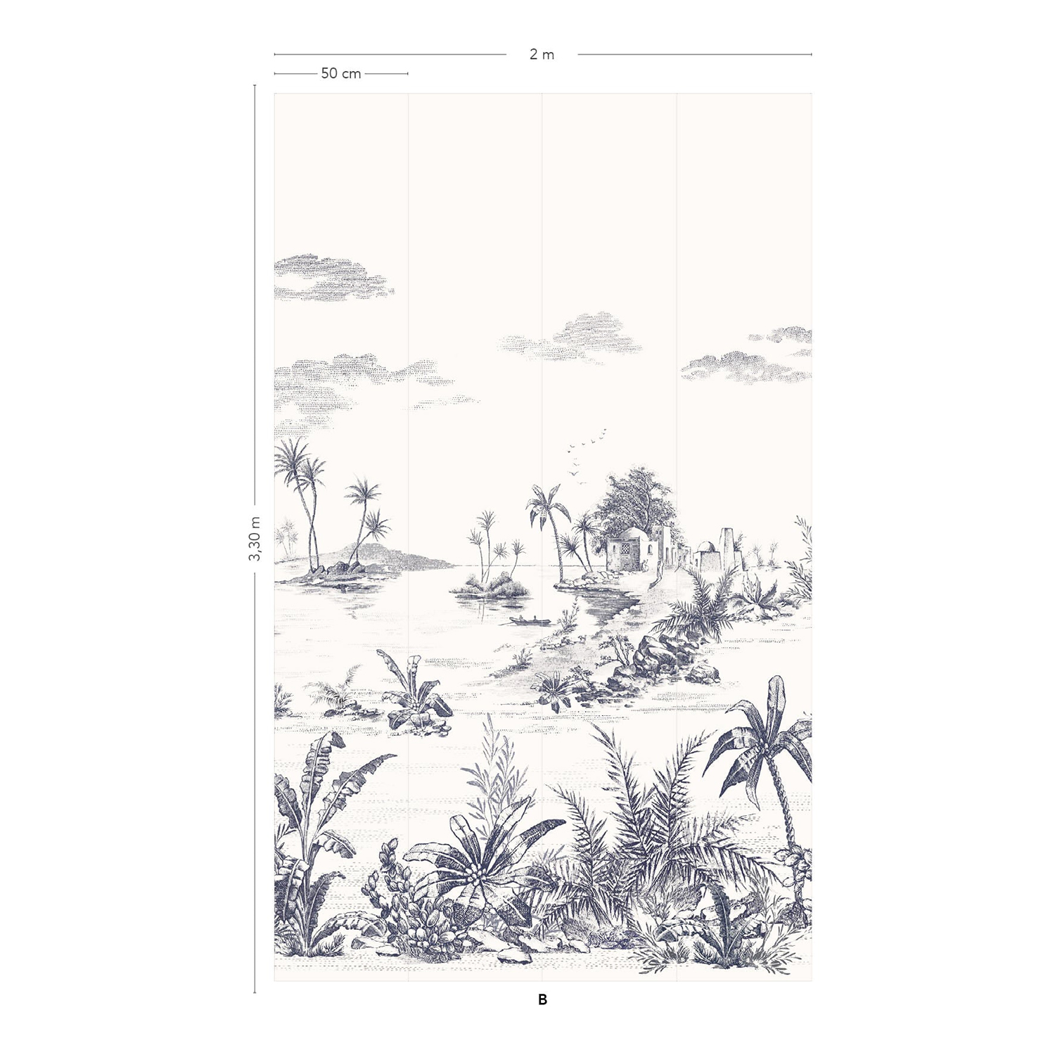 Wallpaper Vues d'Orient - Bleu Panel B