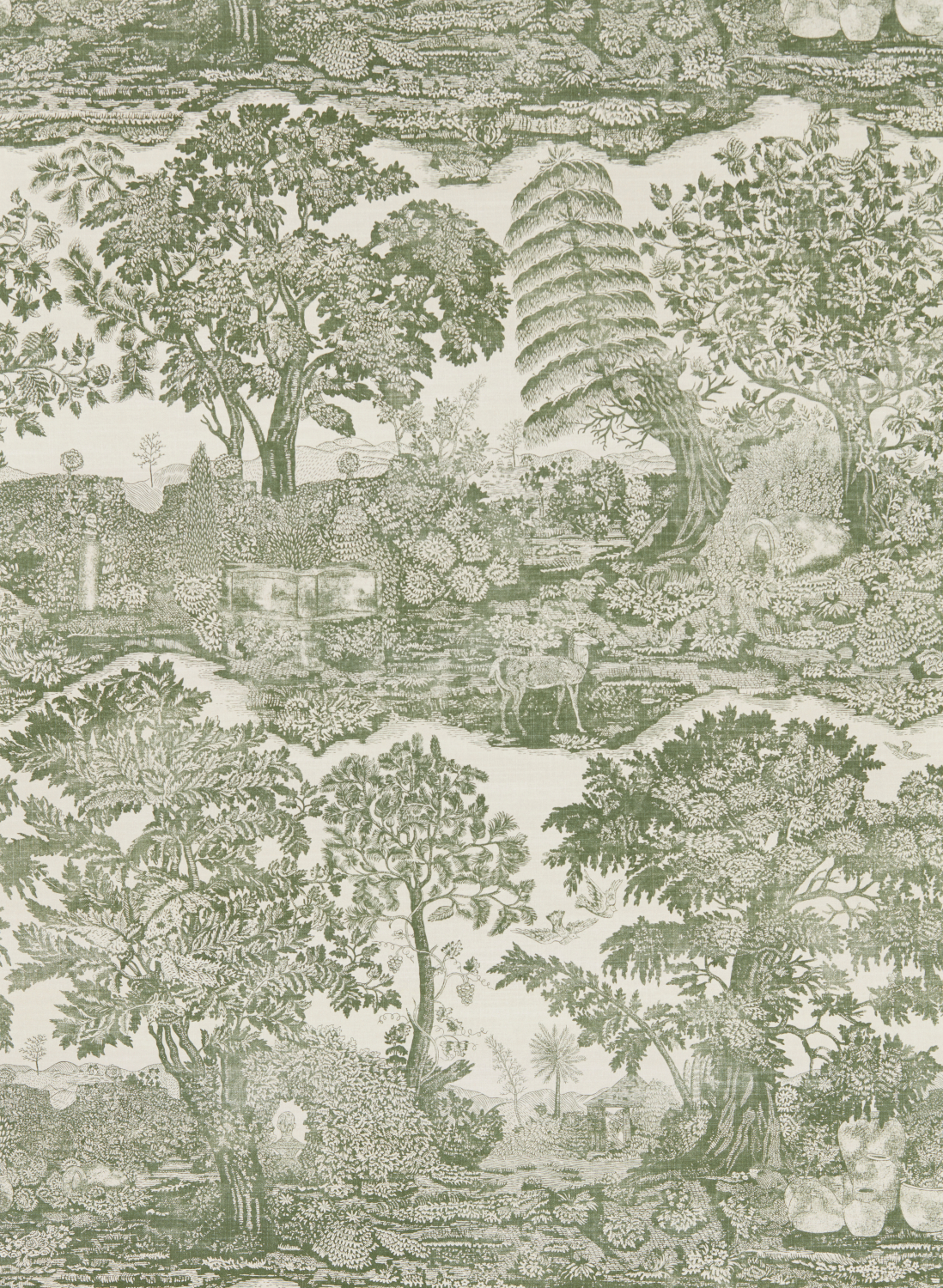 Papier peint Highgrove Toile - Yew Green