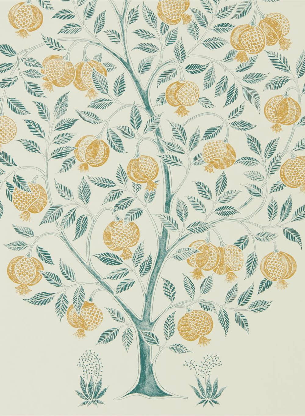 Tapete Anaar Tree - English Grey/ Woad