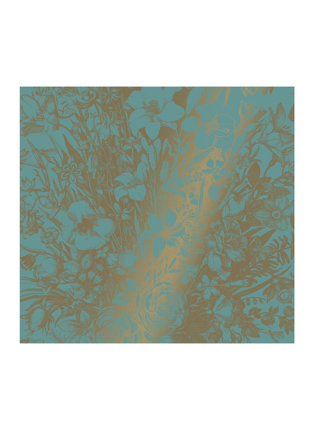 Wandbild Engraved Flowers Gold 9 - L